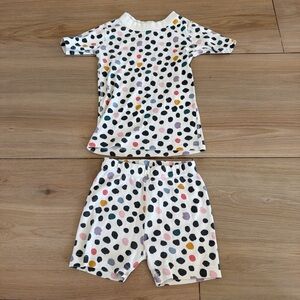 Hanna Andersson Kids Organic Cotton Short Sleeve Pajama Set Polka Dot Multi US 5